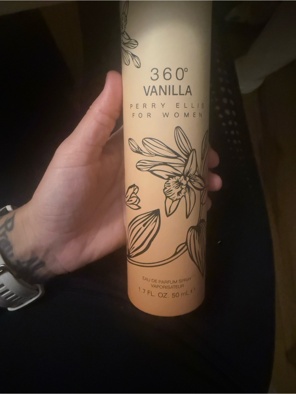 360° vanilla by Perry Ellis - beige Floral Bottle
